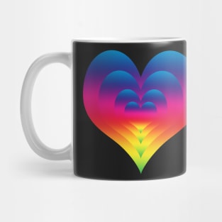 Rainbow Gradient Nested Hearts Mug